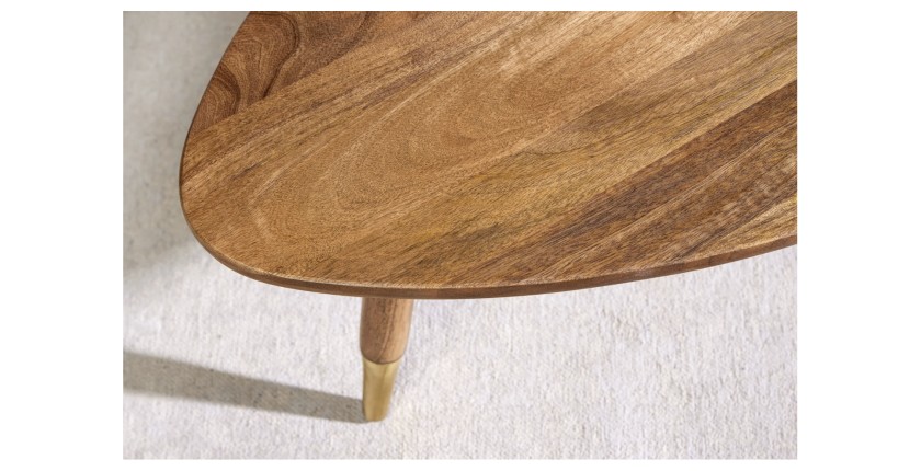 Zoom sur la texture du plateau de la table basse ORION 110cm avec table d'appoint