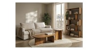 Lot de 2 tables basses ORION en acacia massif vues de face