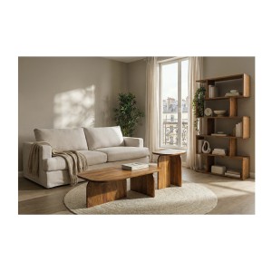 Lot de 2 tables basses ORION en acacia massif vues de face