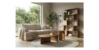Lot de 2 tables basses ORION en acacia massif vues dans un décor 3D