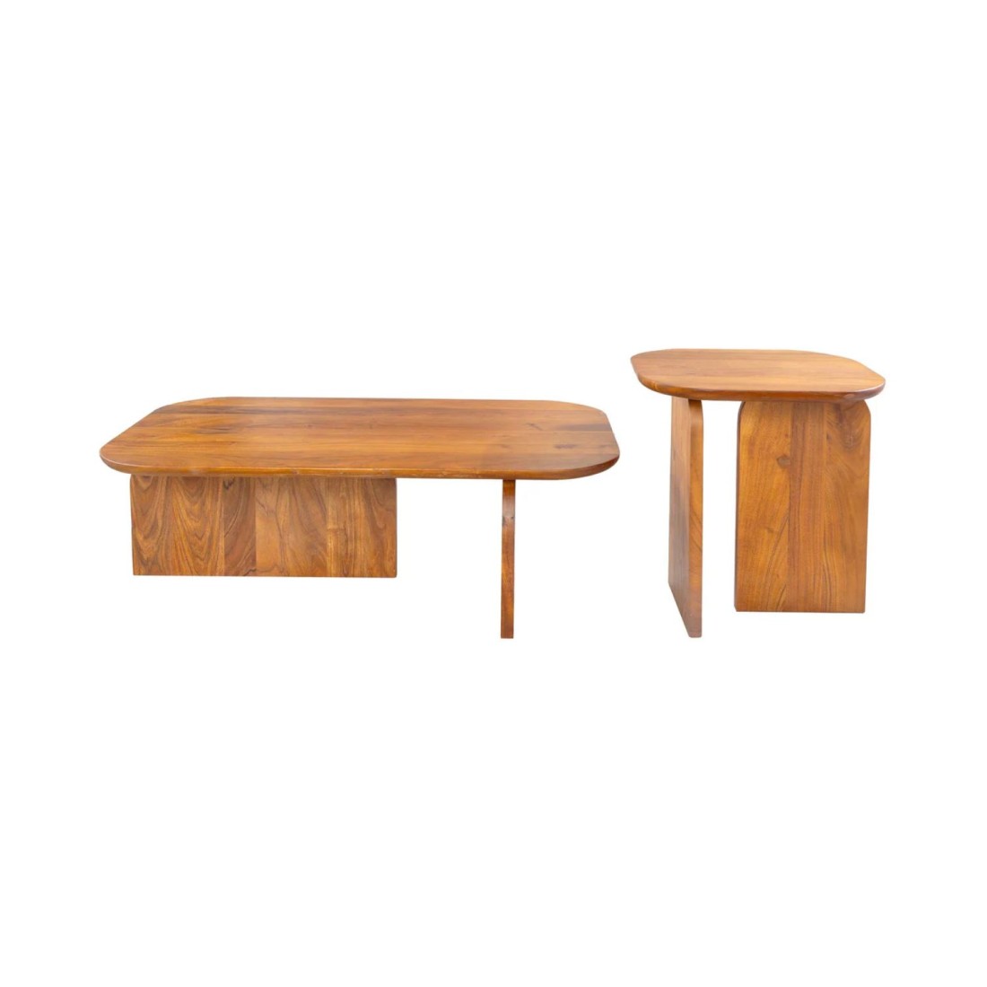 Lot de 2 tables basses ORION en acacia massif