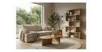 Lot de 2 tables basses en bois de manguier vues éloignées dans un décor 3D