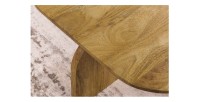 Zoom sur le plateau du lot de 2 tables basses en bois de manguier