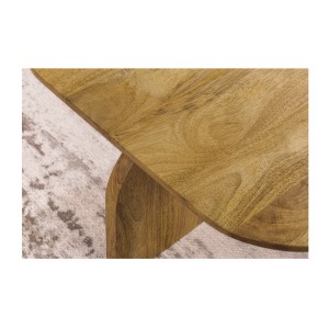 Zoom sur le plateau du lot de 2 tables basses en bois de manguier
