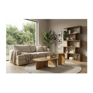 Lot de 2 tables basses en bois de manguier vues éloignées