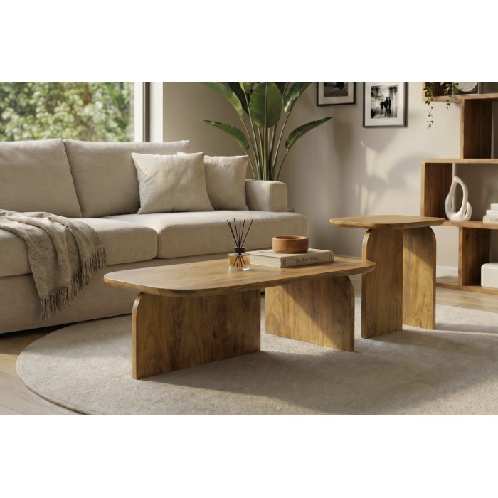 Set von 2 ORION Couchtischen aus massivem Mangoholz