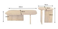 Lot de 2 tables basses en bois de manguier dimensions