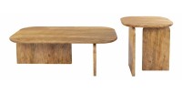 Lot de 2 tables basses en bois de manguier