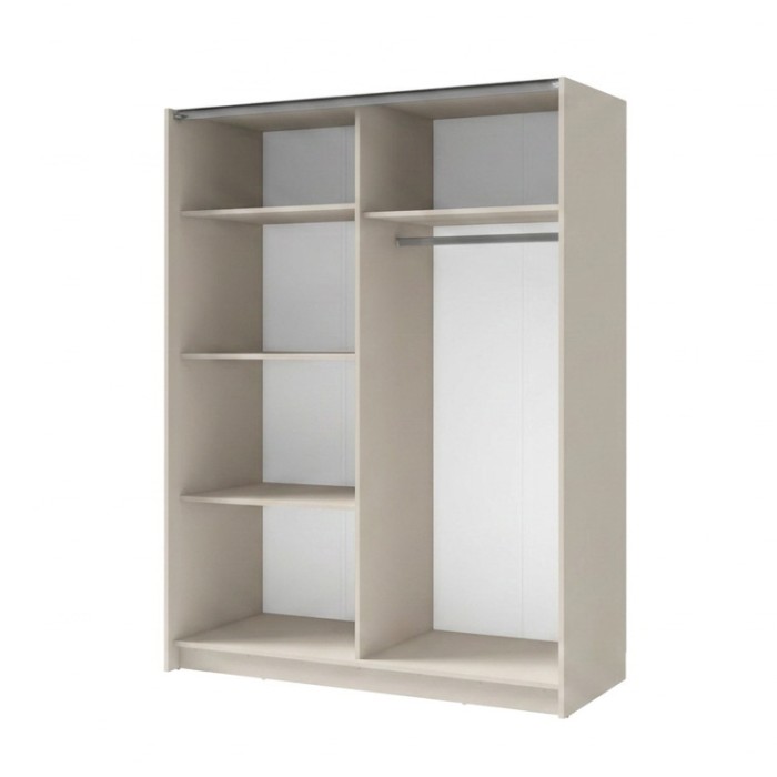 Schrank VARIA 150 cm Kaschmir und Eiche mit Spiegel und Schiebetüren