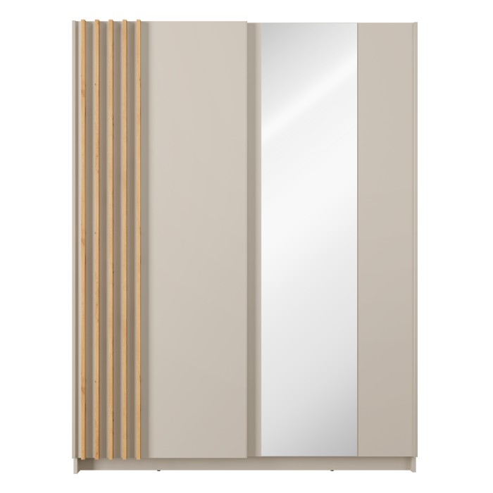 Schrank VARIA 150 cm Kaschmir und Eiche mit Spiegel und Schiebetüren