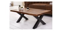 Table basse ORKAN 110cm en bois de Sheesham mise en situation