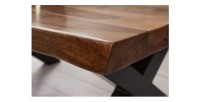 Zoom sur le coin de la table basse ORKAN 110cm en bois de Sheesham