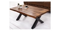 Table basse ORKAN 110cm en bois de Sheesham vue de côté