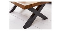 Zoom sur les pieds de la table basse ORKAN 110cm en bois de Sheesham