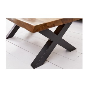 Zoom sur les pieds de la table basse ORKAN 110cm en bois de Sheesham
