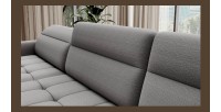 Canapé d’angle convertible BERTHO 306 cm gris – Angle gauche avec coffre 