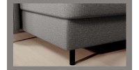 Canapé d’angle convertible BERTHO 306 cm gris – Angle gauche avec coffre 