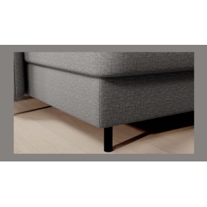 Canapé d’angle convertible BERTHO 306 cm gris – Angle gauche avec coffre 