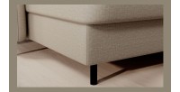 Canapé d’angle convertible BERTHO 306 cm beige – Angle gauche avec coffre 