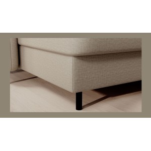 Canapé d’angle convertible BERTHO 306 cm beige – Angle gauche avec coffre 