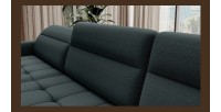 Canapé d’angle convertible BERTHO 306 cm vert foncé – Angle gauche avec coffre 
