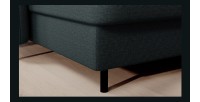 Canapé d’angle convertible BERTHO 306 cm vert foncé – Angle gauche avec coffre 