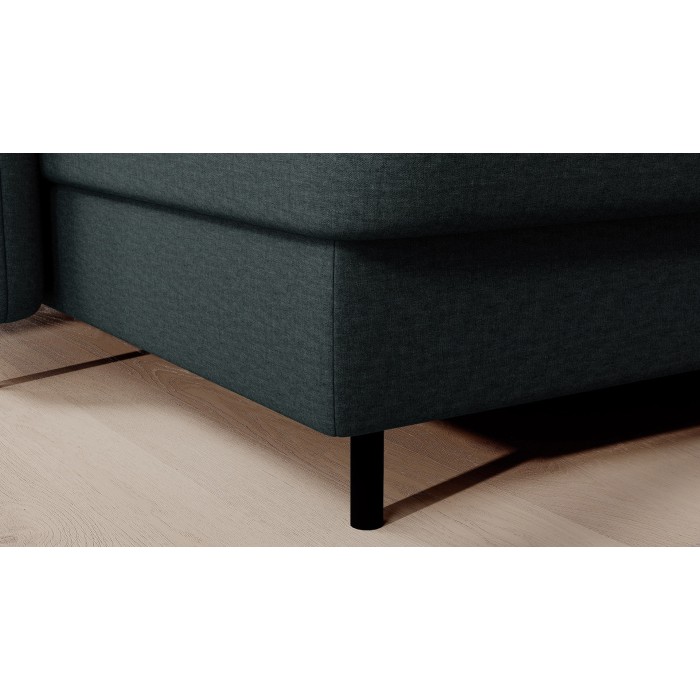 Canapé d’angle convertible BERTHO 306 cm vert foncé – Angle gauche avec coffre 