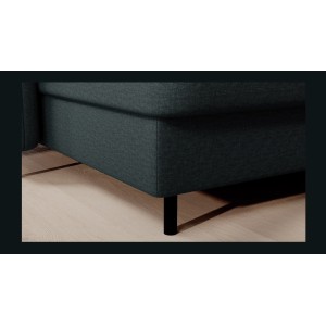 Canapé d’angle convertible BERTHO 306 cm vert foncé – Angle gauche avec coffre 