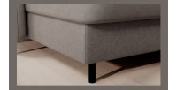 Canapé d’angle convertible BERTHO 306 cm gris clair – Angle gauche avec coffre 