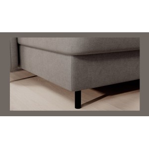 Canapé d’angle convertible BERTHO 306 cm gris clair – Angle gauche avec coffre 