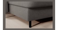 Canapé d’angle convertible BERTHO 306 cm gris – Angle gauche avec coffre 