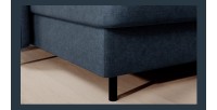 Canapé d’angle convertible BERTHO 306 cm bleu nuit – Angle gauche avec coffre 
