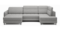 Canapé d’angle convertible BERTHO 306 cm gris foncé – Angle gauche avec coffre 