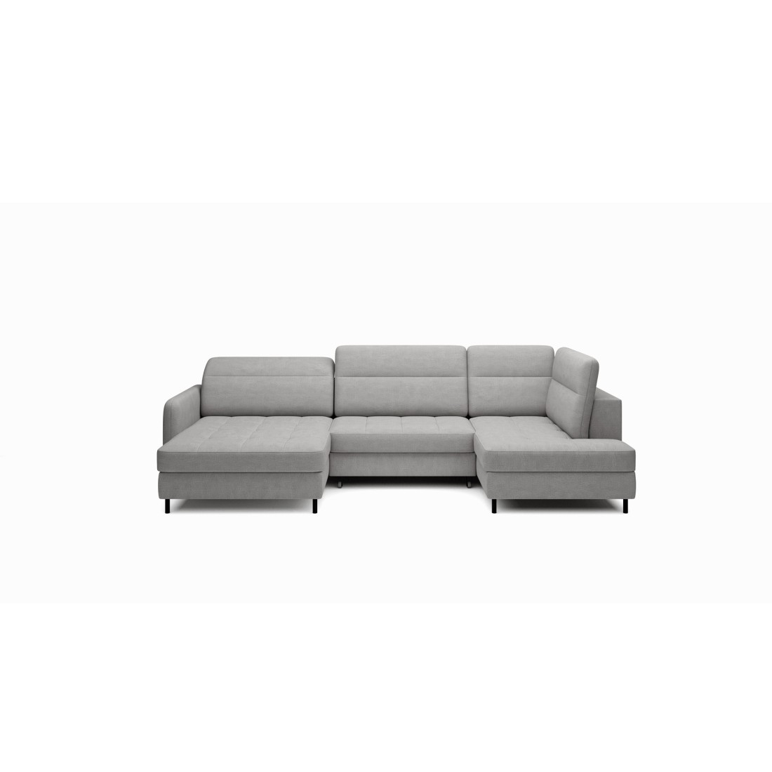 Canapé d’angle convertible BERTHO 306 cm gris foncé – Angle gauche avec coffre 
