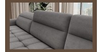 Canapé d’angle convertible BERTHO 306 cm gris foncé – Angle gauche avec coffre 
