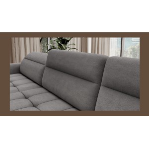 Canapé d’angle convertible BERTHO 306 cm gris foncé – Angle gauche avec coffre 