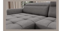 Canapé d’angle convertible BERTHO 306 cm gris foncé – Angle gauche avec coffre 