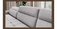 Canapé d’angle convertible BERTHO 306 cm gris clair – Angle gauche avec coffre 