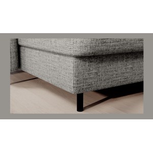 Canapé d’angle convertible BERTHO 306 cm gris clair – Angle gauche avec coffre 