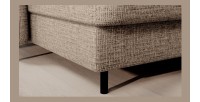 Canapé d’angle convertible BERTHO 306 cm beige clair – Angle gauche avec coffre 