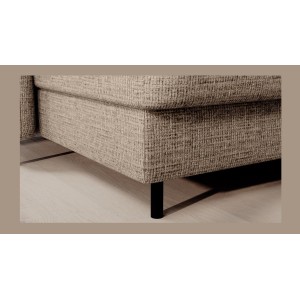 Canapé d’angle convertible BERTHO 306 cm beige clair – Angle gauche avec coffre 