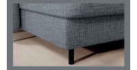Canapé d’angle convertible BERTHO 306 cm bleu gris – Angle gauche avec coffre 