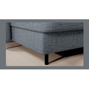 Canapé d’angle convertible BERTHO 306 cm bleu gris – Angle gauche avec coffre 