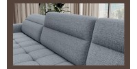 Canapé d’angle convertible BERTHO 306 cm bleu gris – Angle gauche avec coffre 