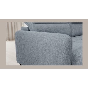 Canapé d’angle convertible BERTHO 306 cm bleu gris – Angle gauche avec coffre 