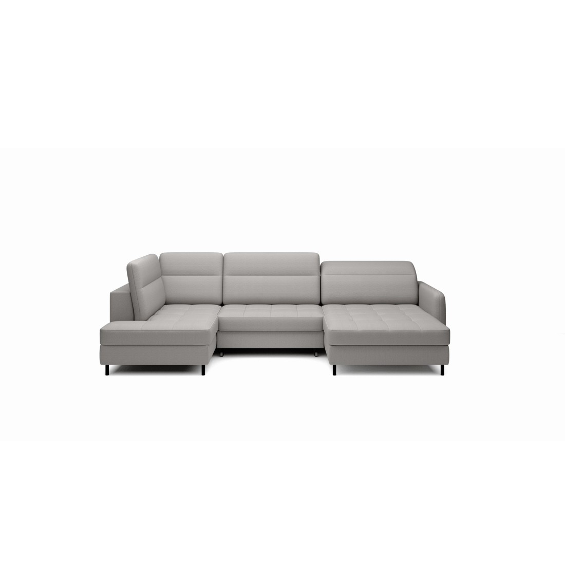 Canapé d’angle convertible BERTHO 306 cm gris – Angle droit avec coffre 