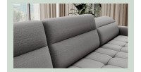Canapé d’angle convertible BERTHO 306 cm gris – Angle droit avec coffre 