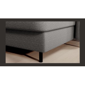 Canapé d’angle convertible BERTHO 306 cm gris – Angle droit avec coffre 