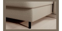 Canapé d’angle convertible BERTHO 306 cm beige – Angle droit avec coffre 