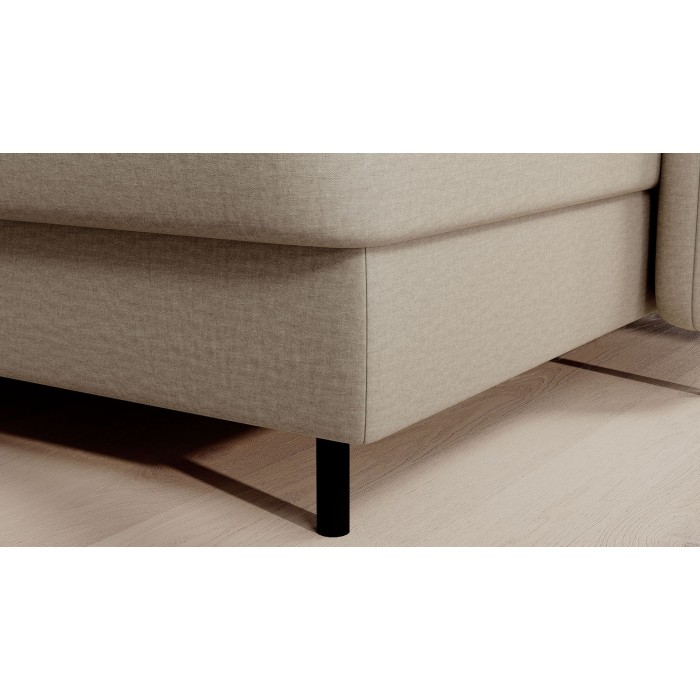 Canapé d’angle convertible BERTHO 306 cm beige – Angle droit avec coffre 